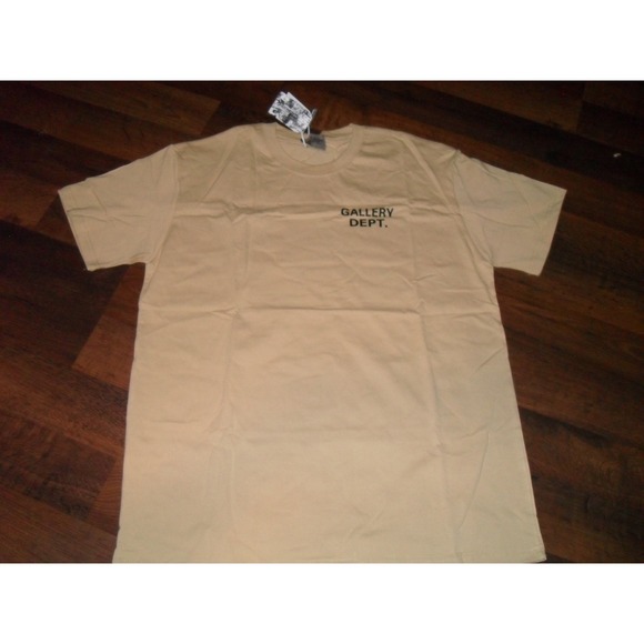 Gallery Dept. Hollywood T-Shirt Crew Neck Designer Top Beige Lt Brown Size Large - Picture 1 of 6